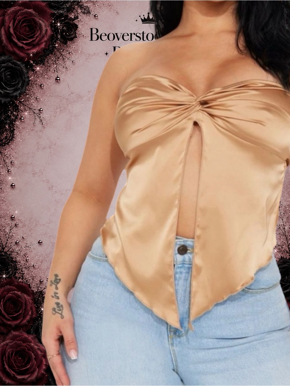 New Fashion nova When The Party's Over Satin Tube Top - Taupe - Medium